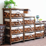 床头柜拼接收纳柜无门经济型美式乡村储藏客厅600mm以下实木斗柜