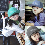 2016新款韩版毛皮绒儿童棒球帽 马卡龙字母平沿帽 男女宝宝鸭舌帽