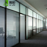 广州办公室80款单层双层钢化玻璃高隔断带百叶铝合金玻璃隔墙屏风
