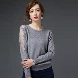 2016春季新款女装毛衣时尚修身长袖针织衫女韩版纯色短款打底衫潮
