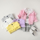 【0-4岁】女童针织开衫纯棉毛衣外套 女宝宝针织衫空调衫糖果色