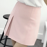 2016春夏高腰半身裙夏装韩版女装新款A字裙百搭粉色短裙包臀裙子