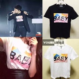 GD权志龙BIGBANG同款T恤女短袖明星衣服BABY字母体恤情侣潮