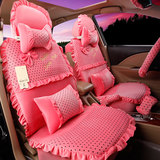 新款可爱卡通女汽车坐垫四季坐垫座椅套冬季棉布全包专用座套用品