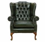 美式乡村欧式复古单人老虎椅真皮沙发美式小户型油蜡皮皮艺沙发