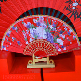 中式道具摆件主桌摆件红色扇子中式扇子小扇子摆件送底座婚庆道具