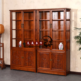 古典中式全实木展示柜榆木展示柜茶叶柜珠宝精品展示柜玻璃展柜