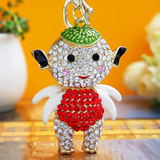 韩国创意礼品可爱镶钻水晶胡巴汽车钥匙扣女包包挂件钥匙链圈饰品
