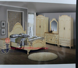 简式102欧式田园复古做旧家具美式彩绘雕花实木框架架子床双人床