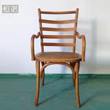 实木椅子扶手椅背叉椅整装现代简约中式椅子休闲座椅全实木餐桌椅