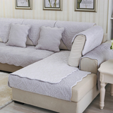 素色 简约现代布艺沙发垫冬季毛绒防滑沙发套巾欧式实木真皮坐垫