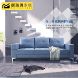 日式简约现代小户型多功能沙发床可折叠三人布艺沙发公寓沙发2米