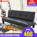 多功能小户型可折叠沙发床单人双人黑色皮艺沙发实木两用1.8米