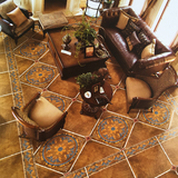 仿古砖500500 地中海圆角欧式客厅美式地板砖田园地砖复古瓷砖