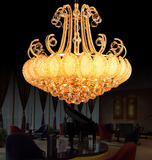 现代简约餐厅吊灯欧式金色水晶灯具酒店led灯具楼梯间饭厅过道灯