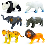 儿童玩具大号动物模型野生仿真 搪胶叫声狮子老虎大象熊猫北极熊
