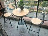 天天特价美式铁艺咖啡厅桌椅实木奶茶店阳台休闲茶桌椅组合三件套