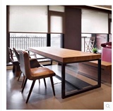 美式复古铁艺餐桌椅实木设计师会议桌休闲大班办公桌电脑桌工作台
