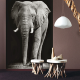 艺速 进口现代无纺布壁纸英伦风格大型壁画墙纸玄关艺术吉祥大象