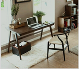 书桌书架组合 电脑桌简约 创意书桌实木 收纳简易 办公桌 书桌椅