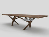 北欧实木家具 设计师实木餐桌原木办公桌书桌电脑桌会议桌洽谈桌
