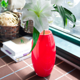 红色瓷瓶彩色婚庆玻璃花瓶摆件客厅装饰品 大号简约桌面家居用品
