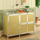 不锈钢水槽简易厨房橱柜厨柜碗柜碗橱柜洗碗盆置物柜阳台储物柜