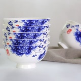 景德镇米饭碗 家用 骨瓷 陶瓷碗 青花瓷碗碟套装 餐具套装