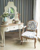 出口法国美式家具实木梳妆台象牙白低调奢华美式复古实木梳妆台