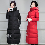 冬季新款韩版棉服女中长款过膝学生加厚棉衣修身大码冬天外套大衣