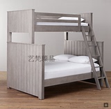 美式实木子母床/二层床高低床双层床成人上下儿童床梯柜床 可定做