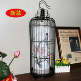 新中式铁艺鸟笼灯仿古茶楼餐厅阳台过道灯笼子灯创意复古鸟笼吊灯