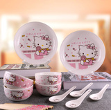 hellokitty哆啦a梦14件头日韩式陶瓷套装创意可爱卡通米饭碗餐具