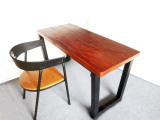 铁艺实木餐桌办公桌椅长方形会议桌原木书桌面洽谈桌工作台面定做