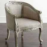 美式实木皮艺单人沙发椅欧式时尚简约高背老虎椅法式休闲椅