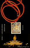 热贡唐卡手绘装框小唐卡 白度母护身符西藏随身挂盒小唐卡画嘎乌