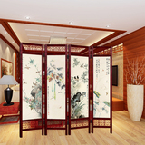 中式屏风隔断玄关时尚客厅卧室折屏简约现代移动折叠4扇实木定制