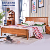 美式乡村全实木床儿童套房简美单人床卧室家具组合1.2 婚床1.5米