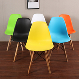 伊姆斯现代简约创意休闲实木塑料电脑椅餐椅展会椅家用职工椅