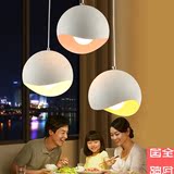 收银吧台阳台过道餐吊灯现代简约白色三头圆形包邮LED餐厅卧室灯