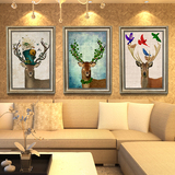 现代简约客厅挂画沙发背景墙壁画餐厅酒店三联画欧式小清新装饰画