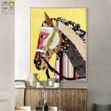 现代风格客厅装饰画马拼接抽象画简约北欧卧室过道样板房壁挂画