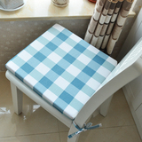 地中海格子坐垫纯棉加厚餐椅垫定做定制拉链可拆洗海绵椅垫布艺