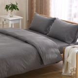 全棉日式简约纯色水洗棉四件套床品纯色素色被套床笠床单床上用品