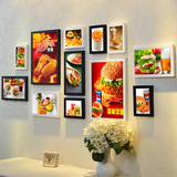 汉堡鸡排快餐店装饰画餐厅热狗汉堡壁画挂画组合相框墙照片墙
