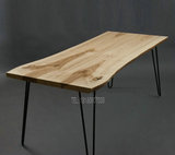 北欧宜家实木餐桌办公桌电脑桌椅组合复古简约原木书桌长会议桌子