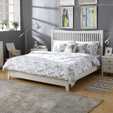 纯实木北欧宜家风格床1.5米白色休闲床简约现代双人床婚床田园床