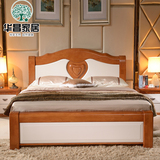 地中海实木床1.8米简约现代气动储物高箱双人床简易白色大床特价