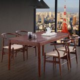 简约现代中式进口全实木餐桌组合长方形一桌六椅1.2米组装经济型