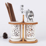 包邮筷子筒沥水筷筒盒 高档欧式陶瓷筷子架双筒厨房用品用具 特价